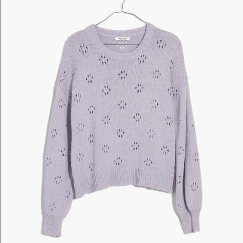 Madewell Floral Pointelle Lilac Sweater - Picture 6 of 6